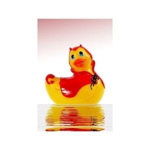 canard vibrant duckie devil rouge et jaune